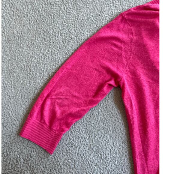 Tommy Bahama Cardigan Large Linen Open Long Sleeve Sweater Pink Beach Classic - Picture 6 of 15